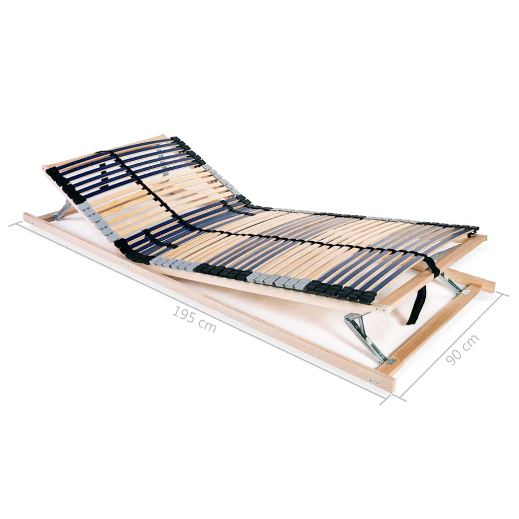 vidaXL Ribbotten utan madrass med 42 ribbor 7 zoner 90x200 cm