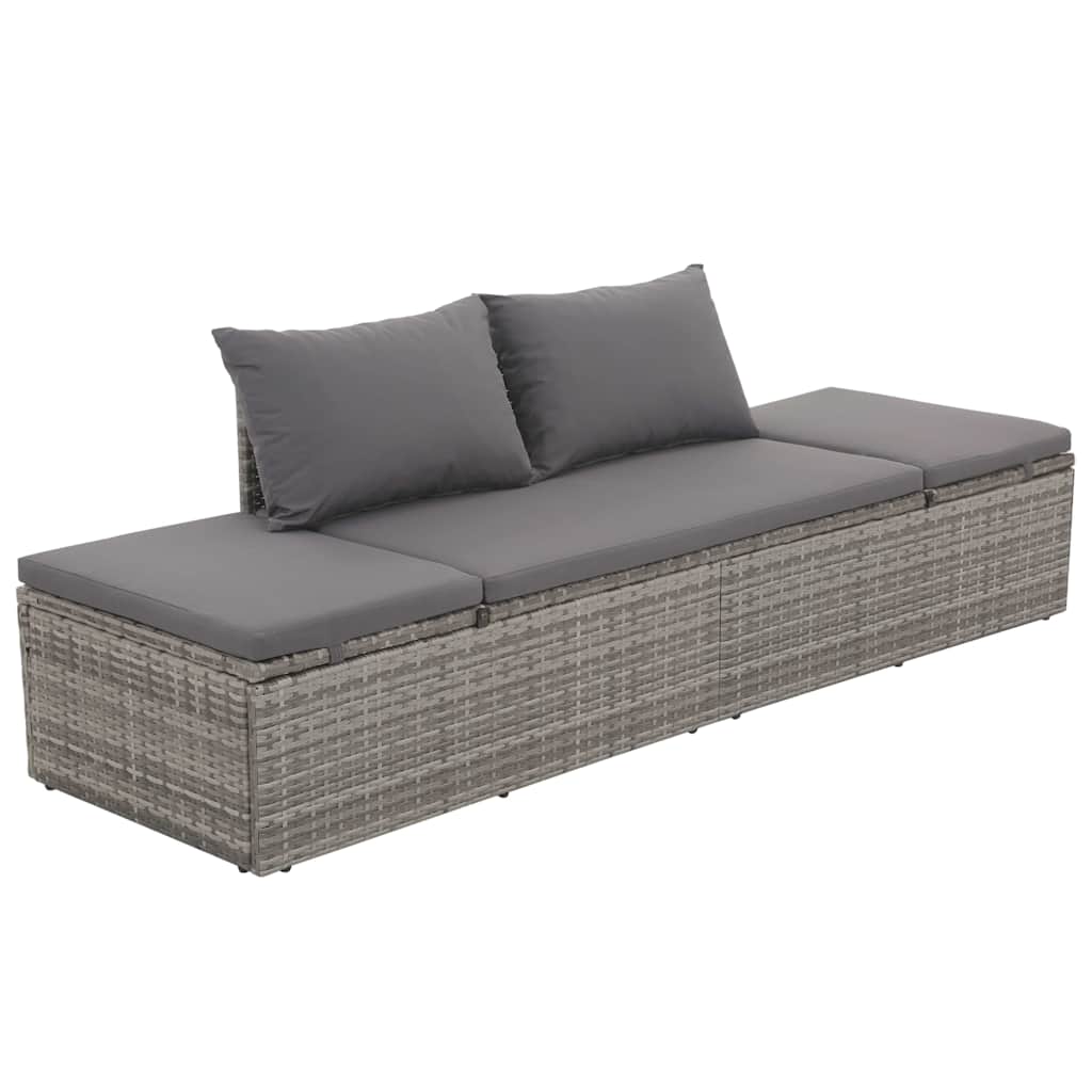 vidaXL Solsäng 195x60 cm konstrotting grå