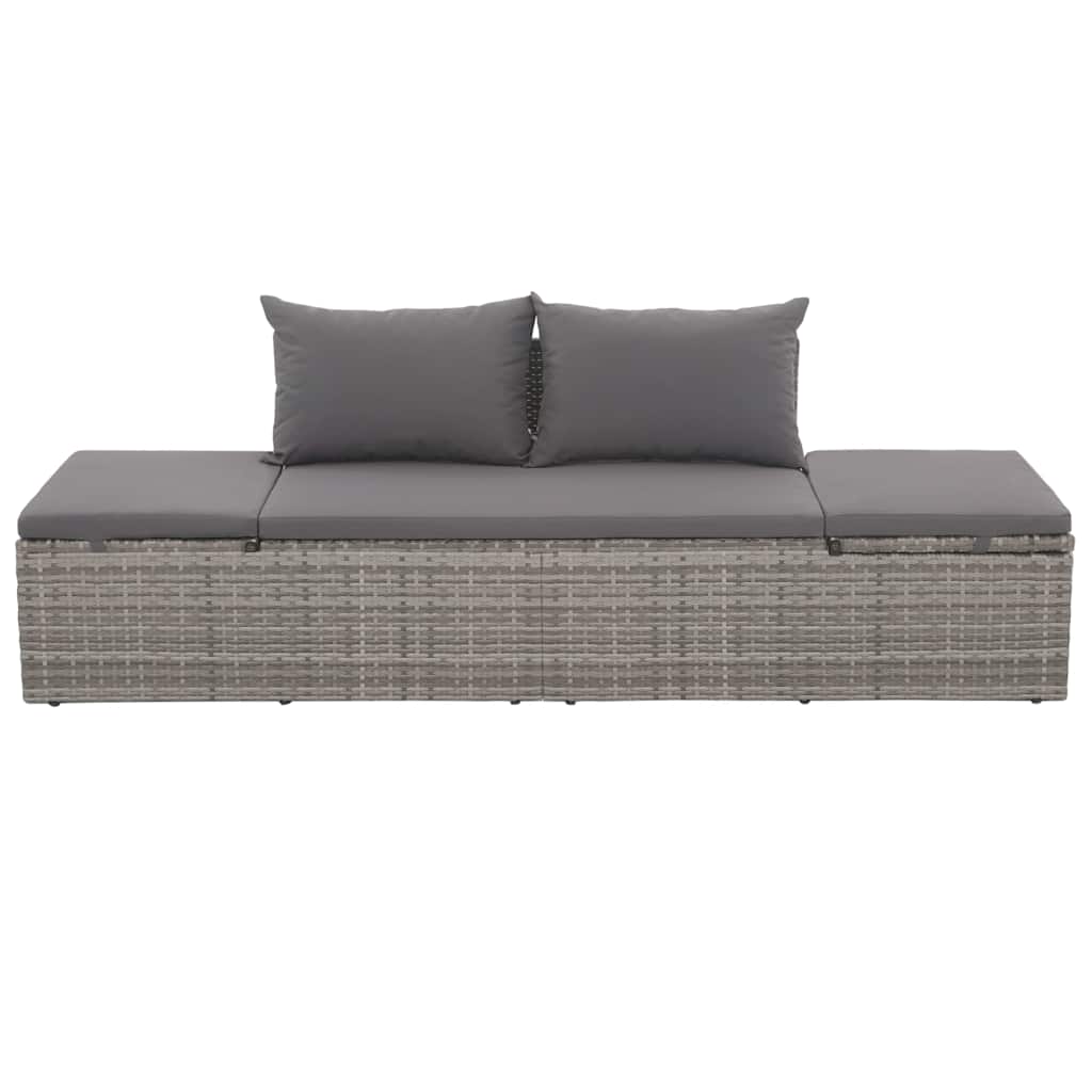 vidaXL Solsäng 195x60 cm konstrotting grå
