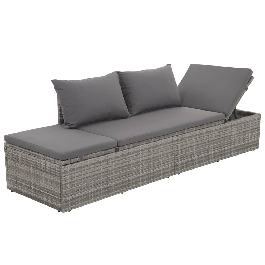 vidaXL Solsäng 195x60 cm konstrotting grå