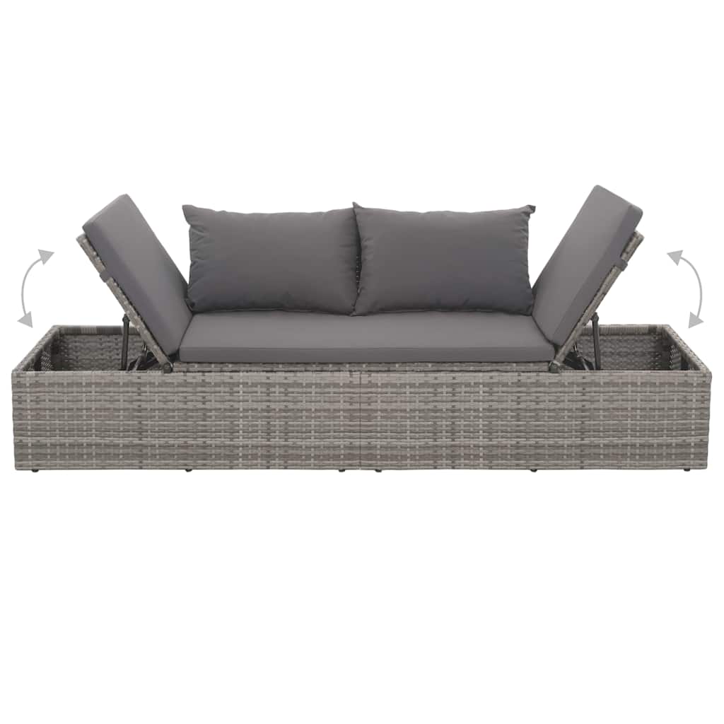 vidaXL Solsäng 195x60 cm konstrotting grå