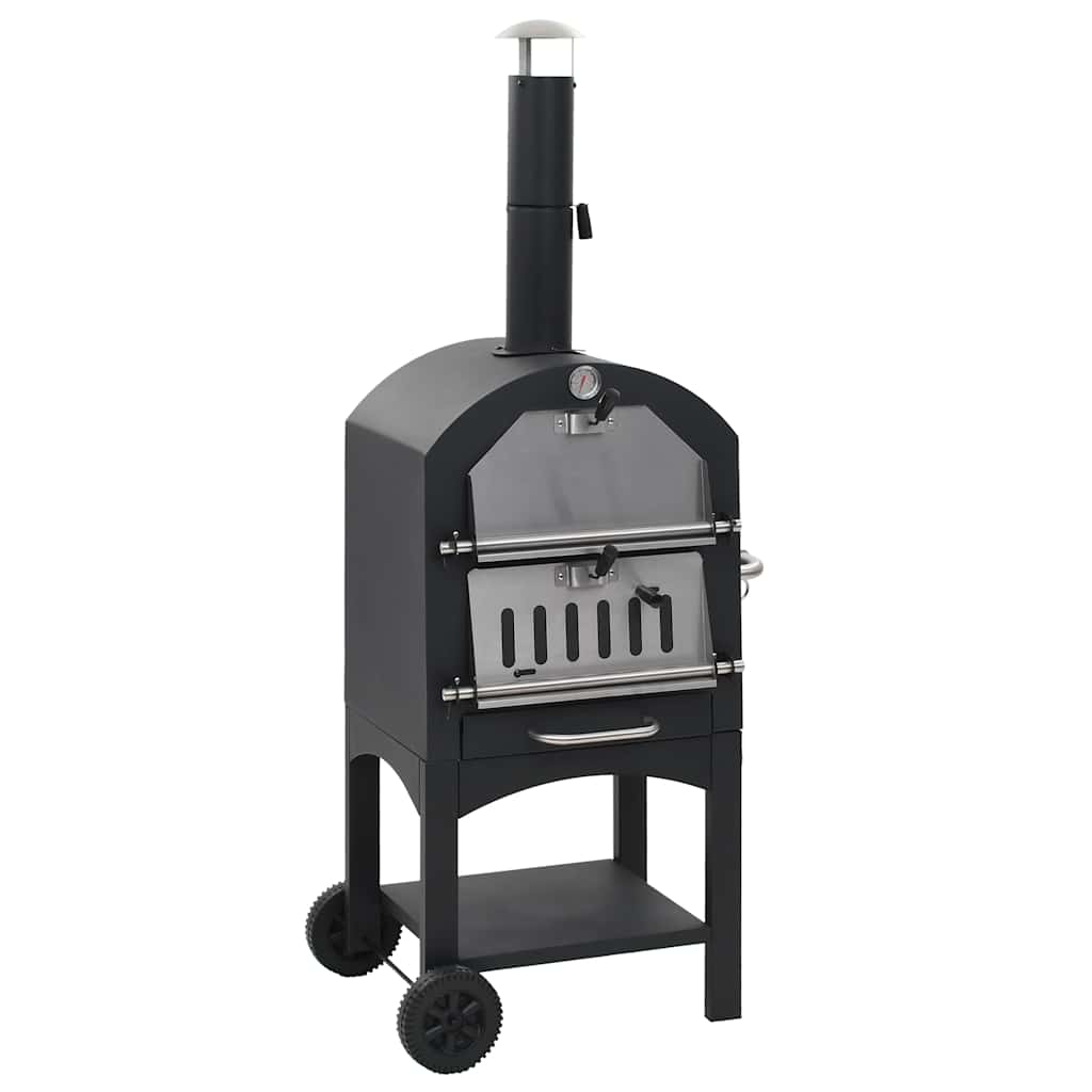 vidaXL Pizzaugn koleldad med tegelplattor & pizzasten