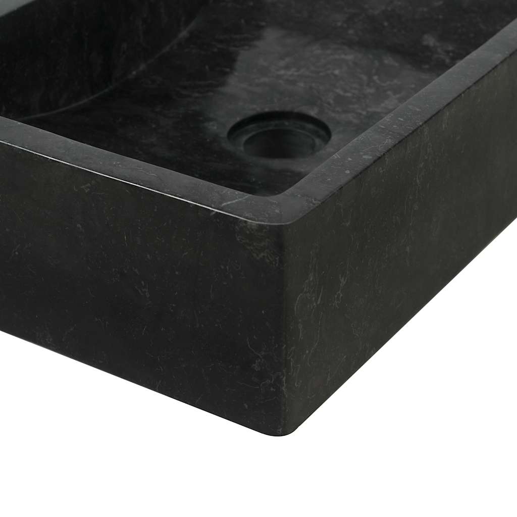 vidaXL Handfat 45x30x12 cm marmor svart högglans