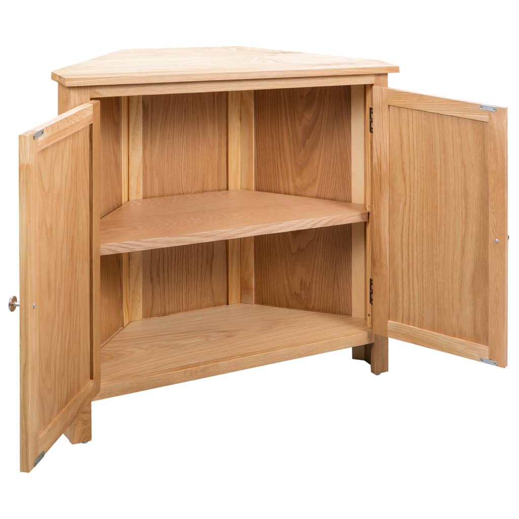 vidaXL Hörnskåp 80x33,5x78 cm massiv ek