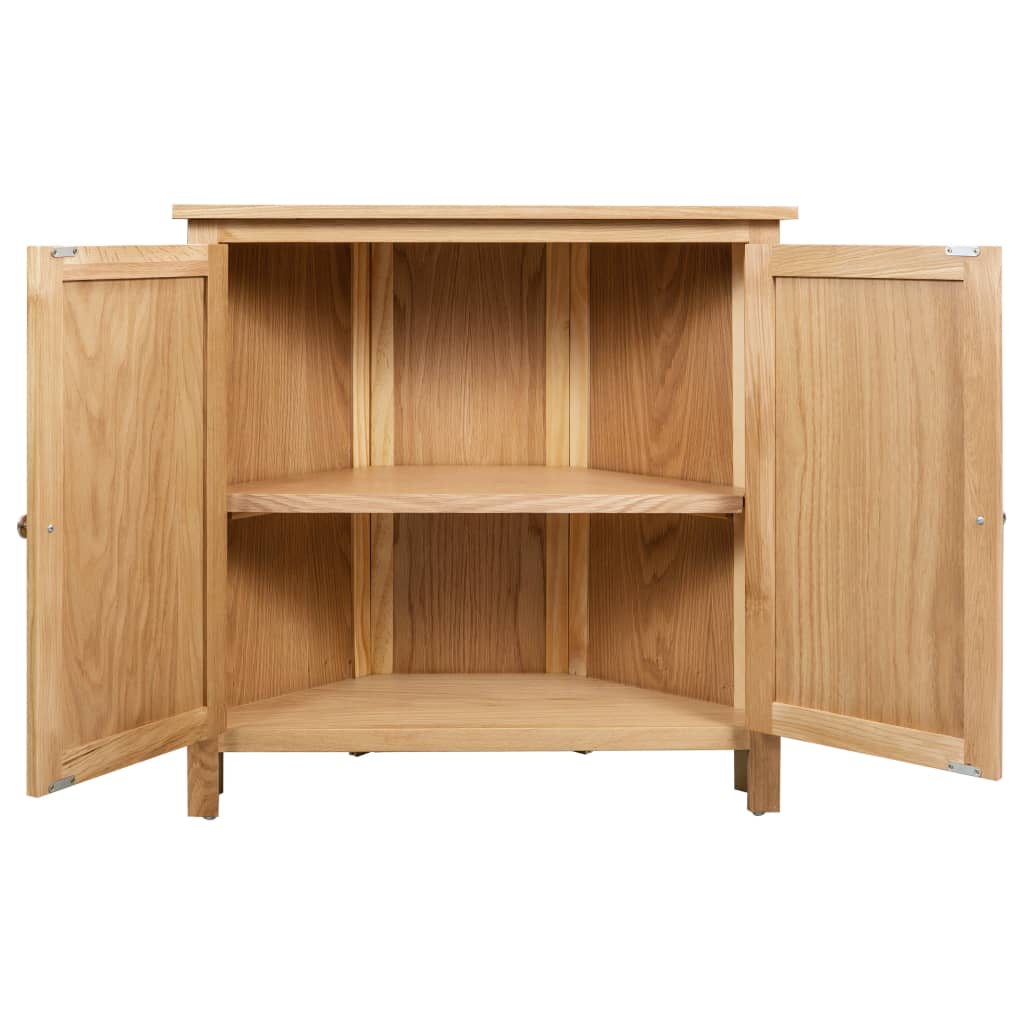 vidaXL Hörnskåp 80x33,5x78 cm massiv ek
