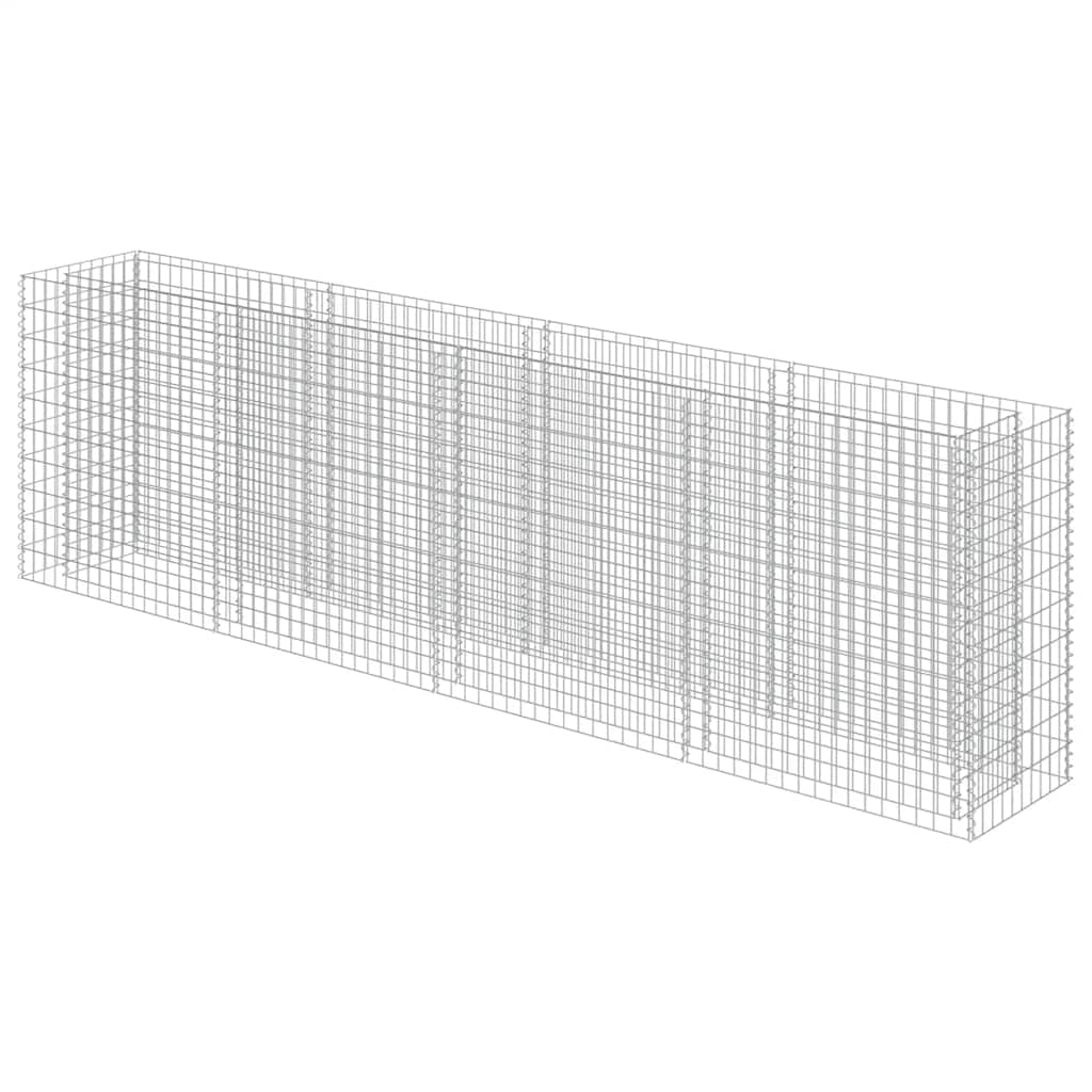 vidaXL Planteringsgabion upphöjd galvaniserat stål 360x50x100 cm
