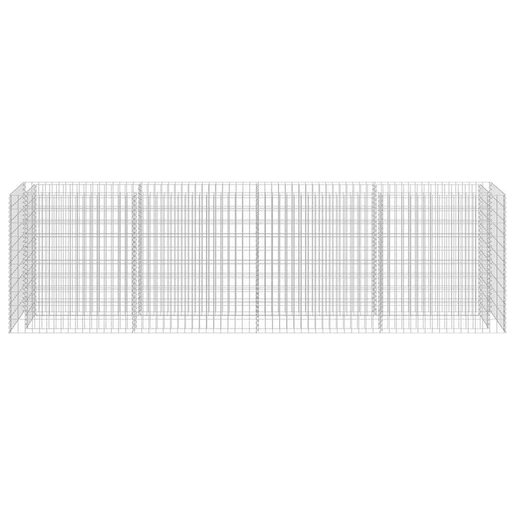 vidaXL Planteringsgabion upphöjd galvaniserat stål 360x50x100 cm