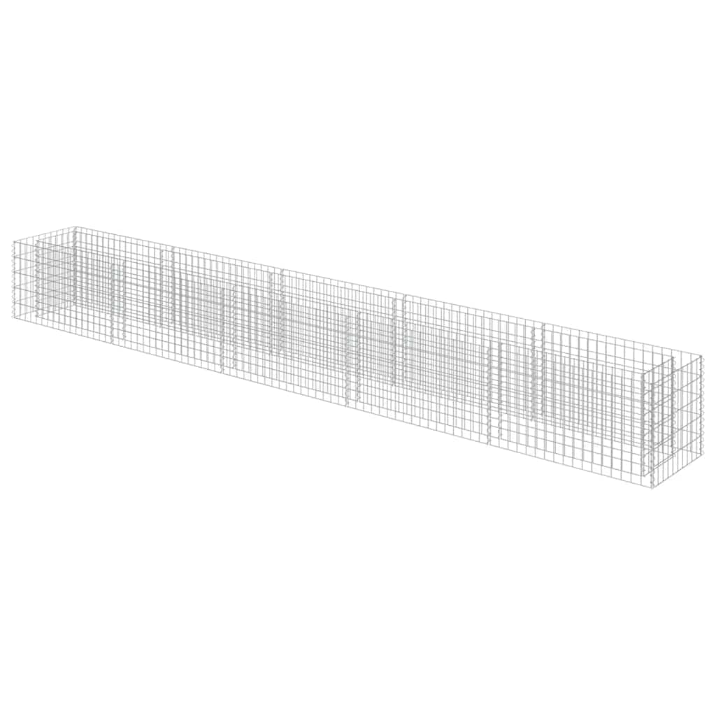 vidaXL Planteringsgabion upphöjd galvaniserat stål 450x50x50 cm