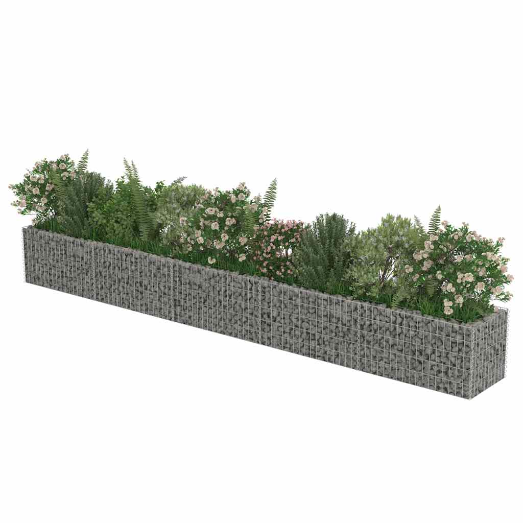 vidaXL Planteringsgabion upphöjd galvaniserat stål 450x50x50 cm