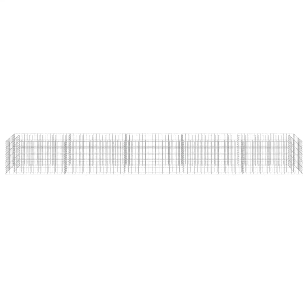 vidaXL Planteringsgabion upphöjd galvaniserat stål 450x50x50 cm