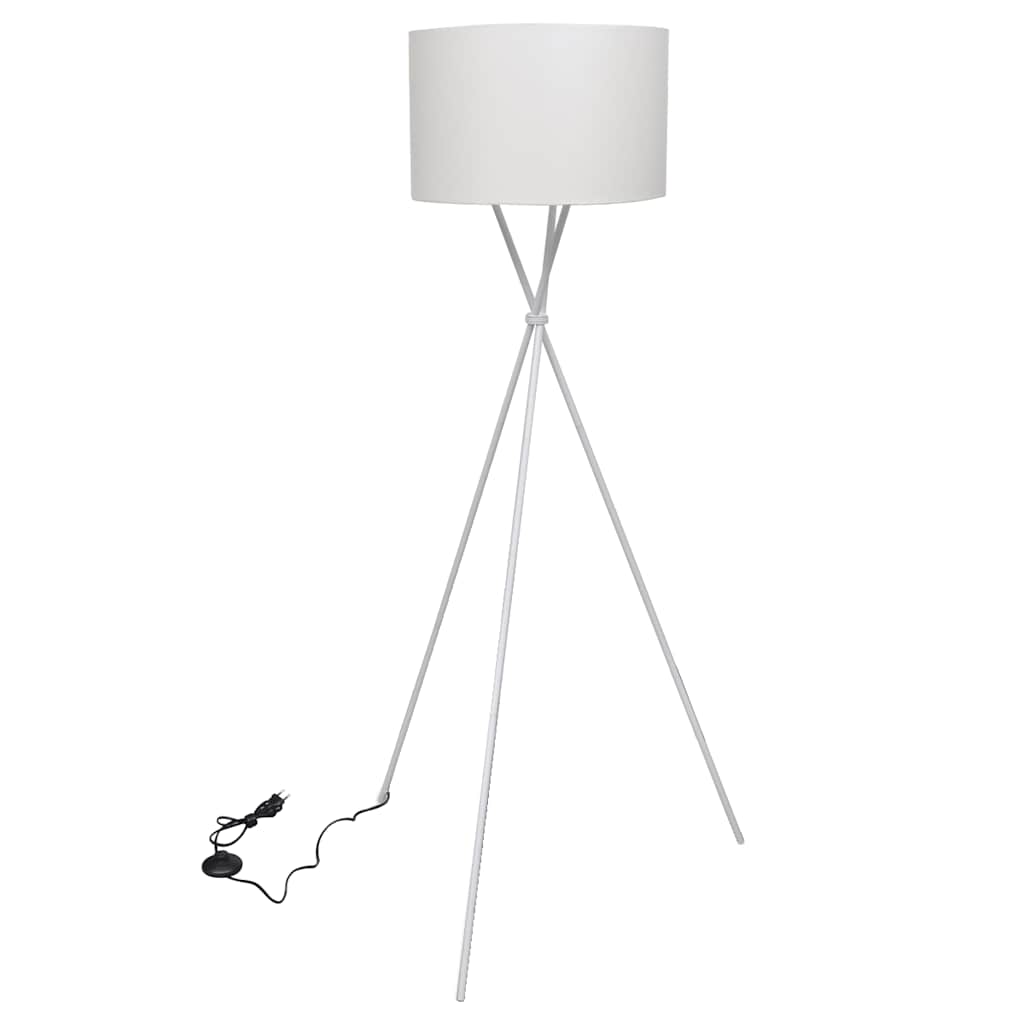 vidaXL Golvlampa med stativ 139 cm vit