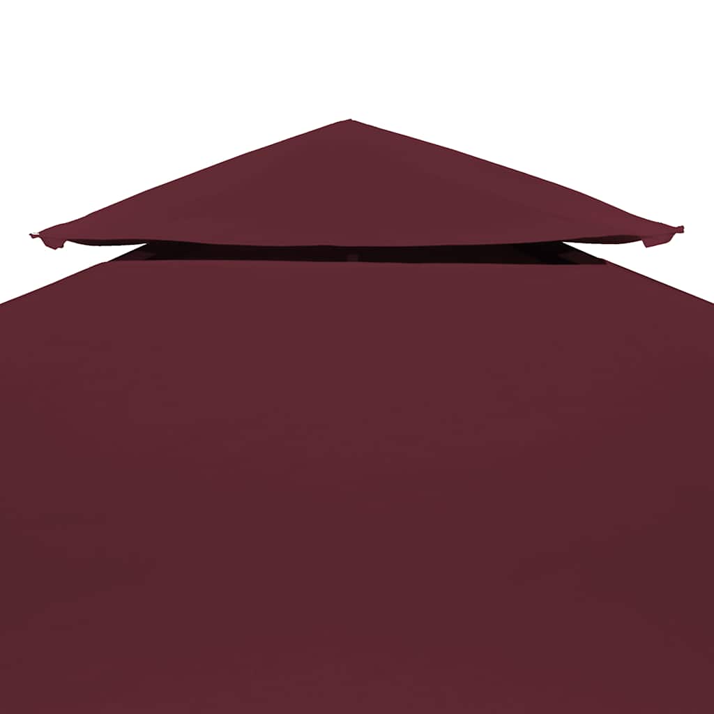 vidaXL Paviljongtak med ventilering 310 g/m² 3x3 m vinröd