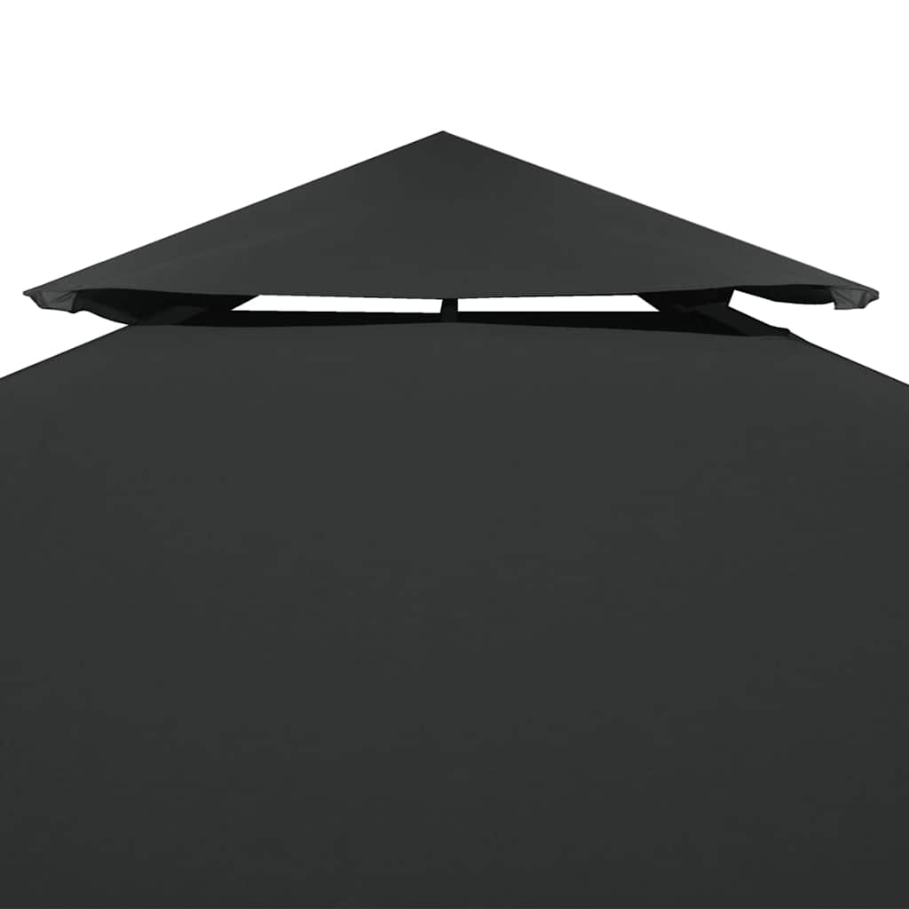 vidaXL Paviljongtak med ventilering 310 g/m² 4x3 m antracit