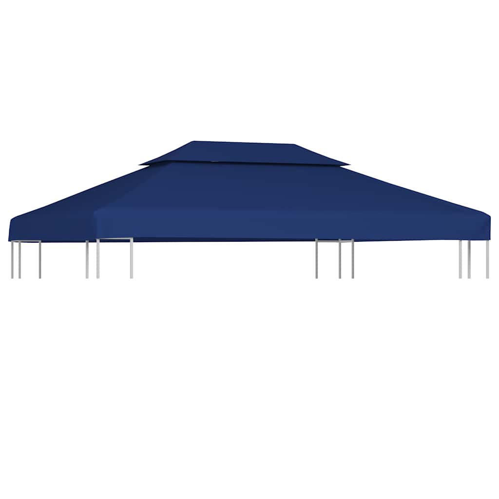 vidaXL Paviljongtak med ventilering 310 g/m² 4x3 m blå