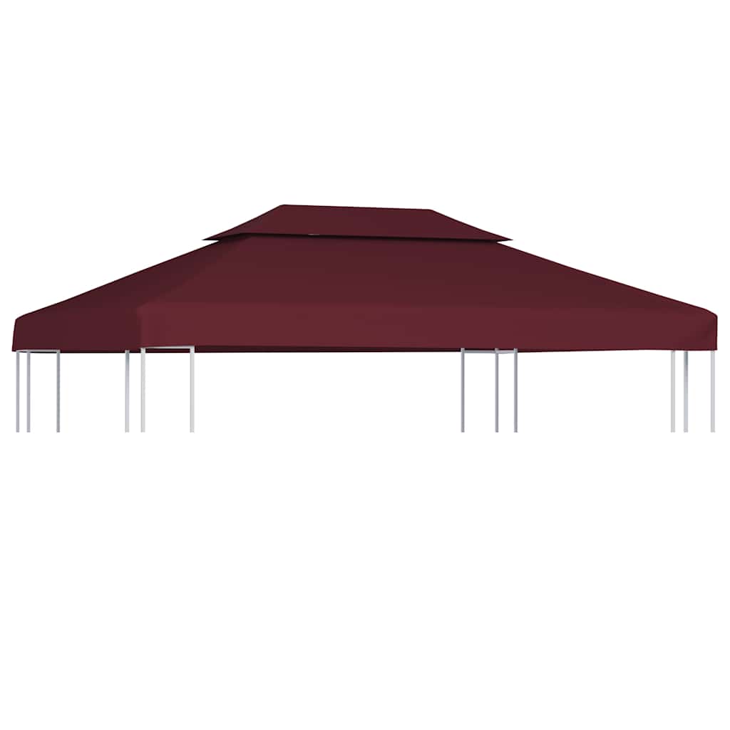 vidaXL Paviljongtak med ventilering 310 g/m² 4x3 m vinröd