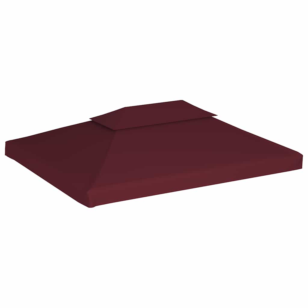 vidaXL Paviljongtak med ventilering 310 g/m² 4x3 m vinröd