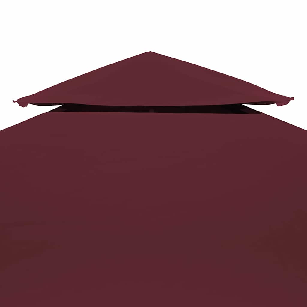 vidaXL Paviljongtak med ventilering 310 g/m² 4x3 m vinröd