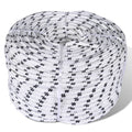 vidaXL Båtlina flätad 6 mm x 250 m polyester vit