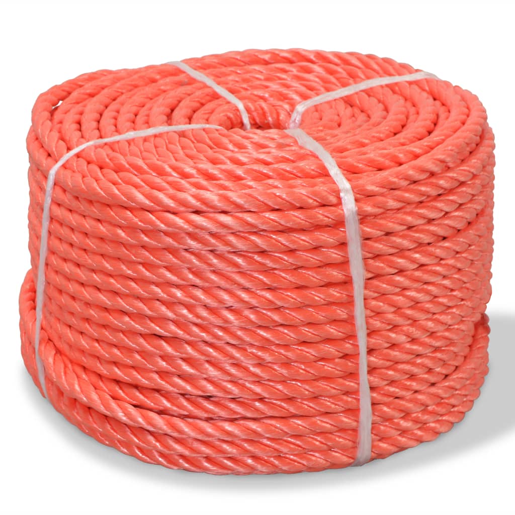 vidaXL Tvinnat rep i polypropylen 6 mm 500 m orange