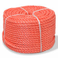 vidaXL Tvinnat rep i polypropylen 10 mm 250 m orange