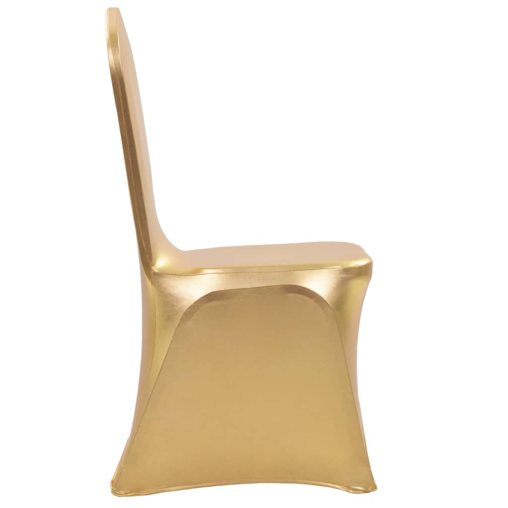 vidaXL 6 st stolsöverdrag stretch guld
