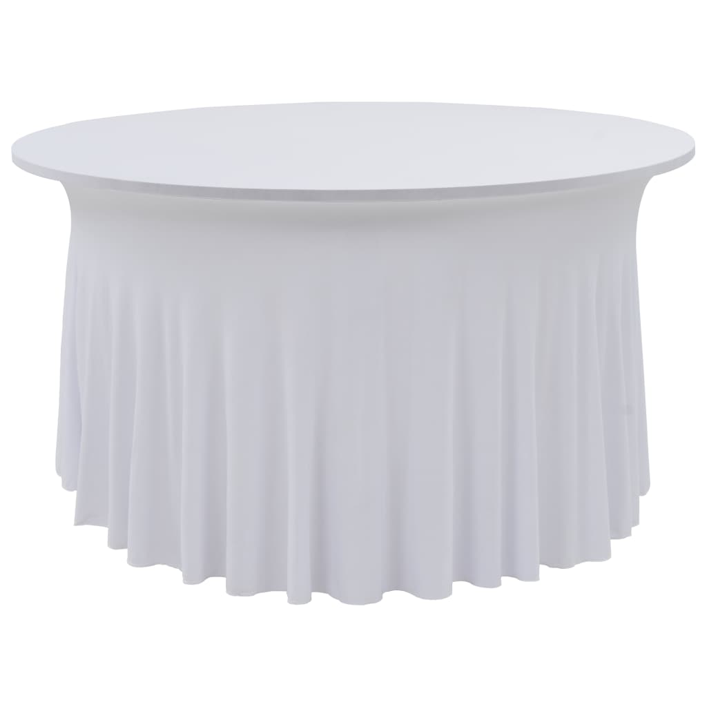 vidaXL Bordsöverdrag 2 st stretch golvlångt vit 150x74 cm