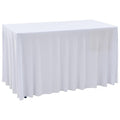 vidaXL Bordsöverdrag 2 st stretch golvlångt vit 120x60,5x74 cm