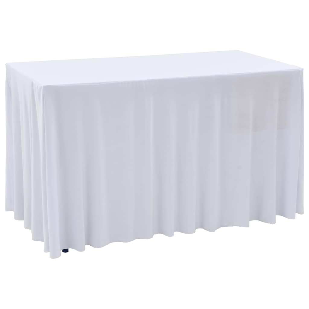 vidaXL Bordsöverdrag 2 st stretch golvlångt vit 120x60,5x74 cm