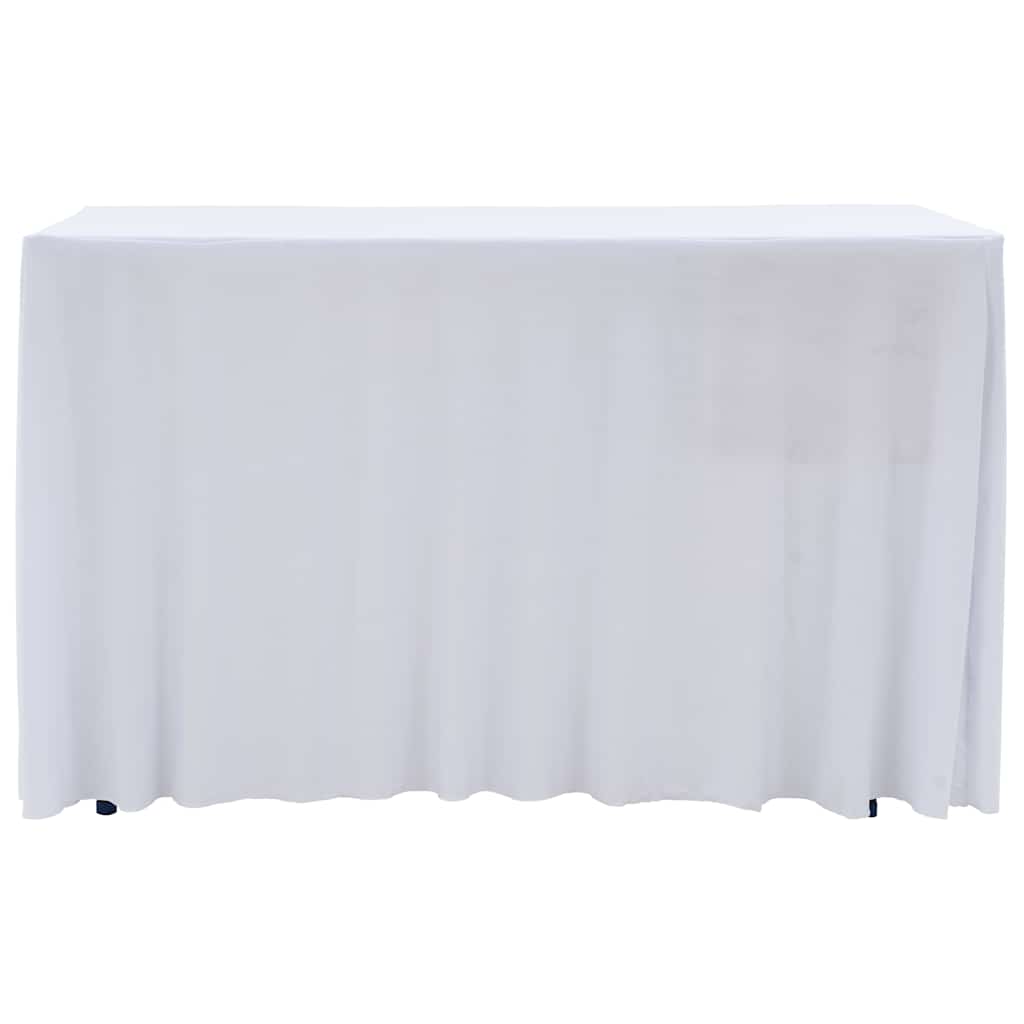 vidaXL Bordsöverdrag 2 st stretch golvlångt vit 120x60,5x74 cm