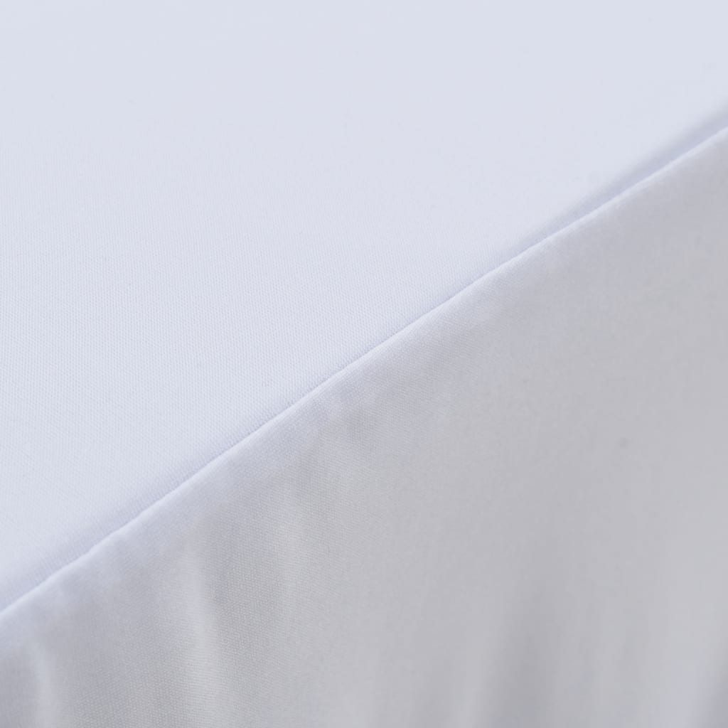 vidaXL Bordsöverdrag 2 st stretch golvlångt vit 120x60,5x74 cm
