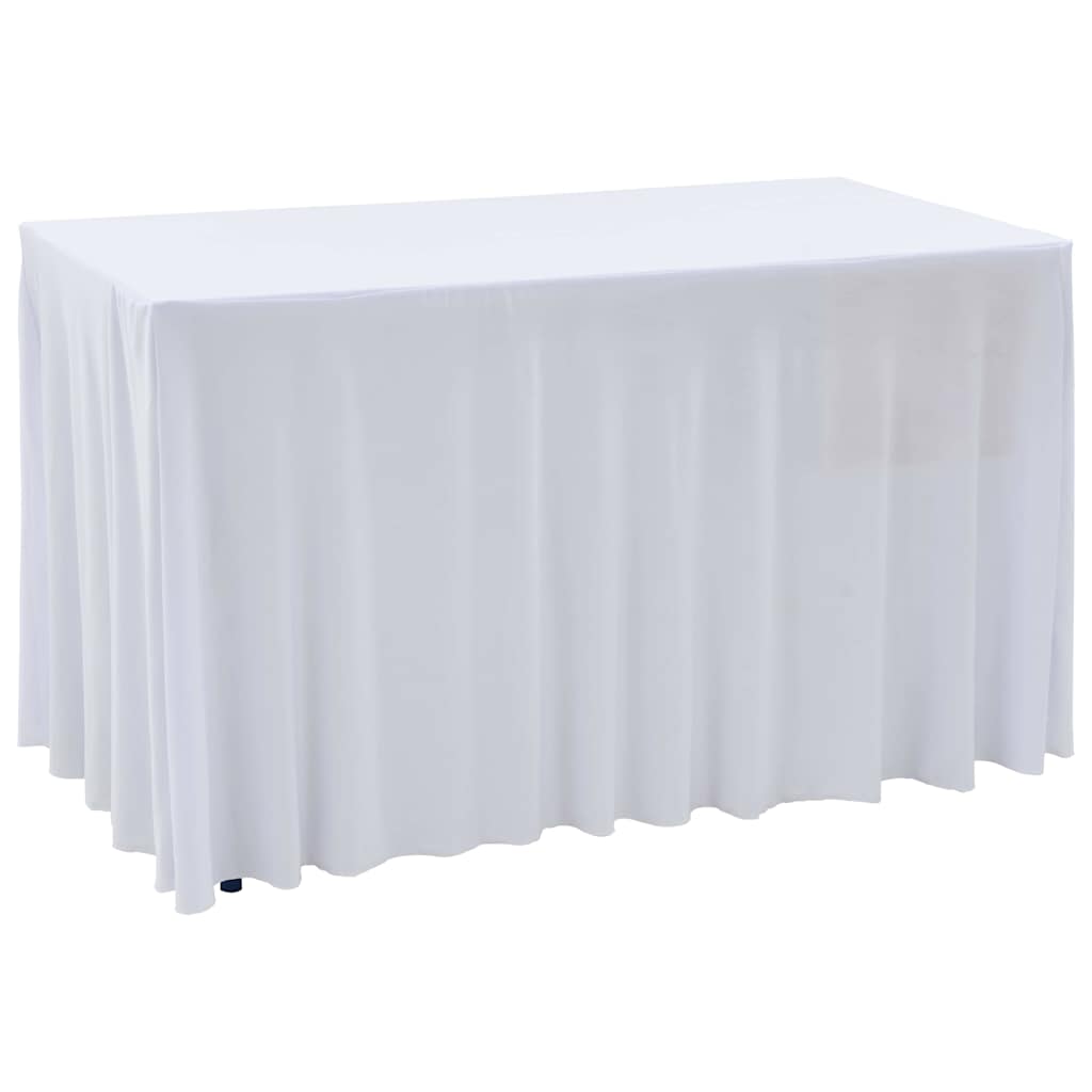 vidaXL Bordsöverdrag 2 st stretch golvlångt vit 183x76x74 cm