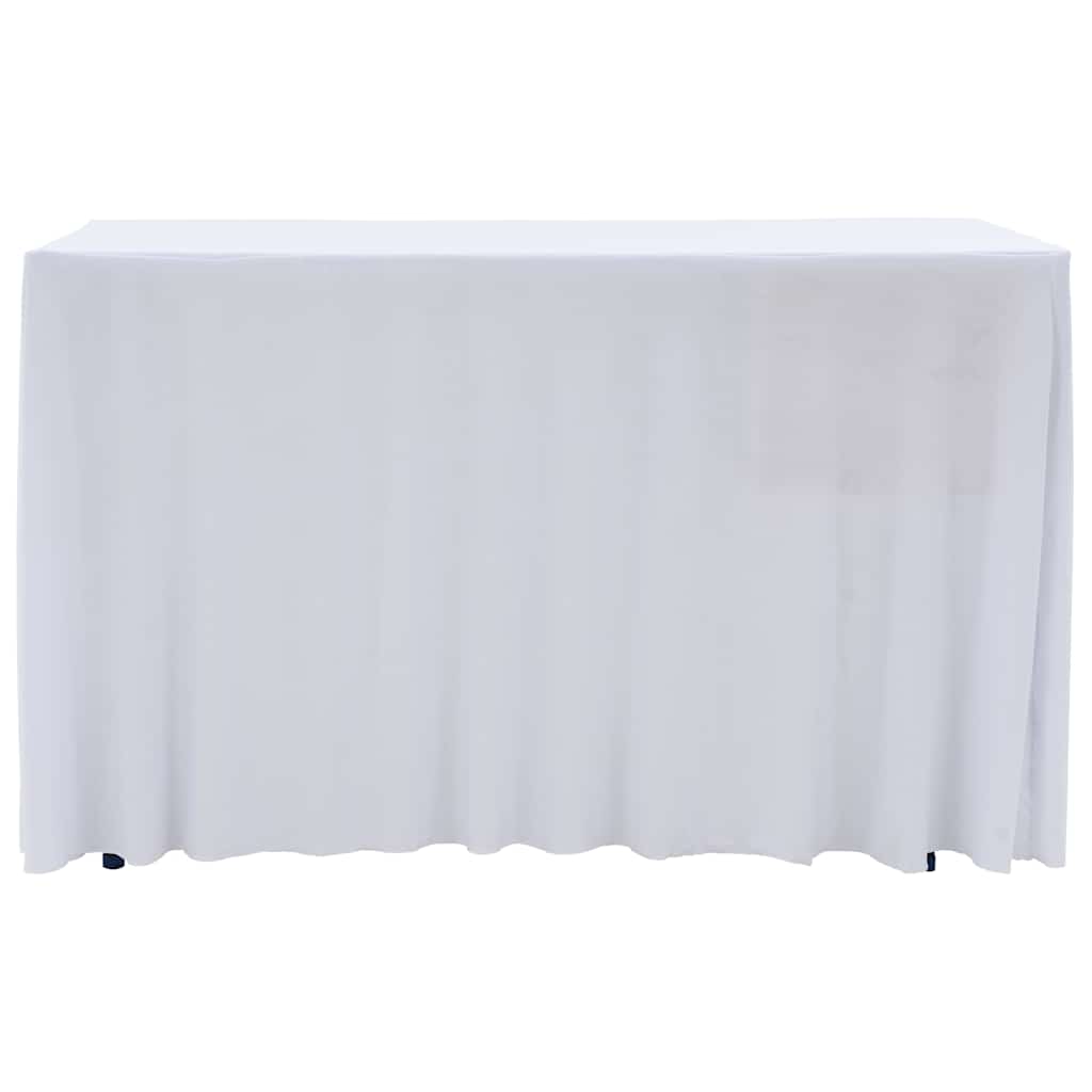 vidaXL Bordsöverdrag 2 st stretch golvlångt vit 183x76x74 cm