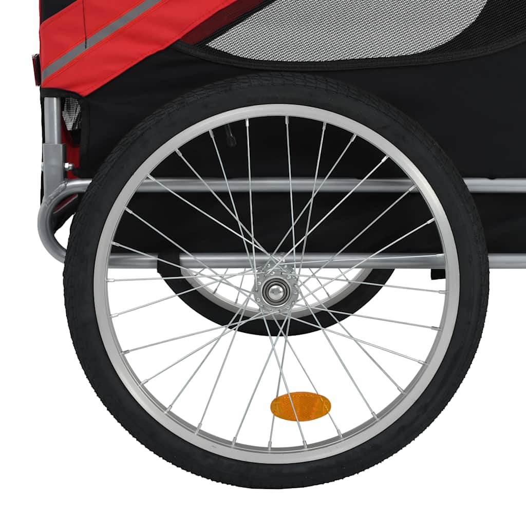 vidaXL Cykelvagn för djur röd och svart