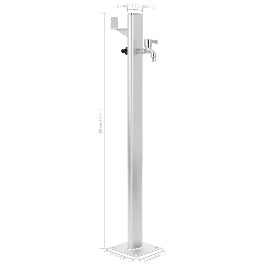 vidaXL Vattenpost för trädgården 95 cm aluminium