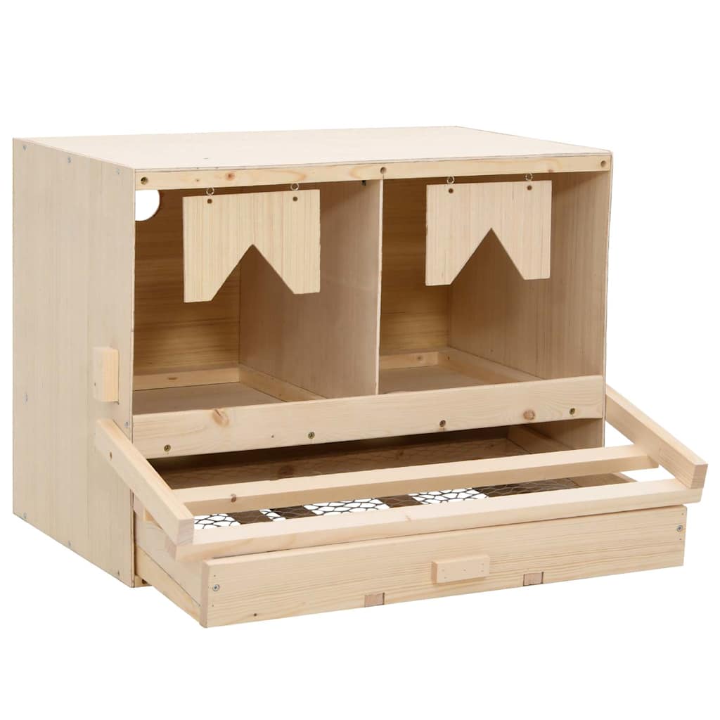 vidaXL Värprede 2 fack 63x40x45 cm massiv furu