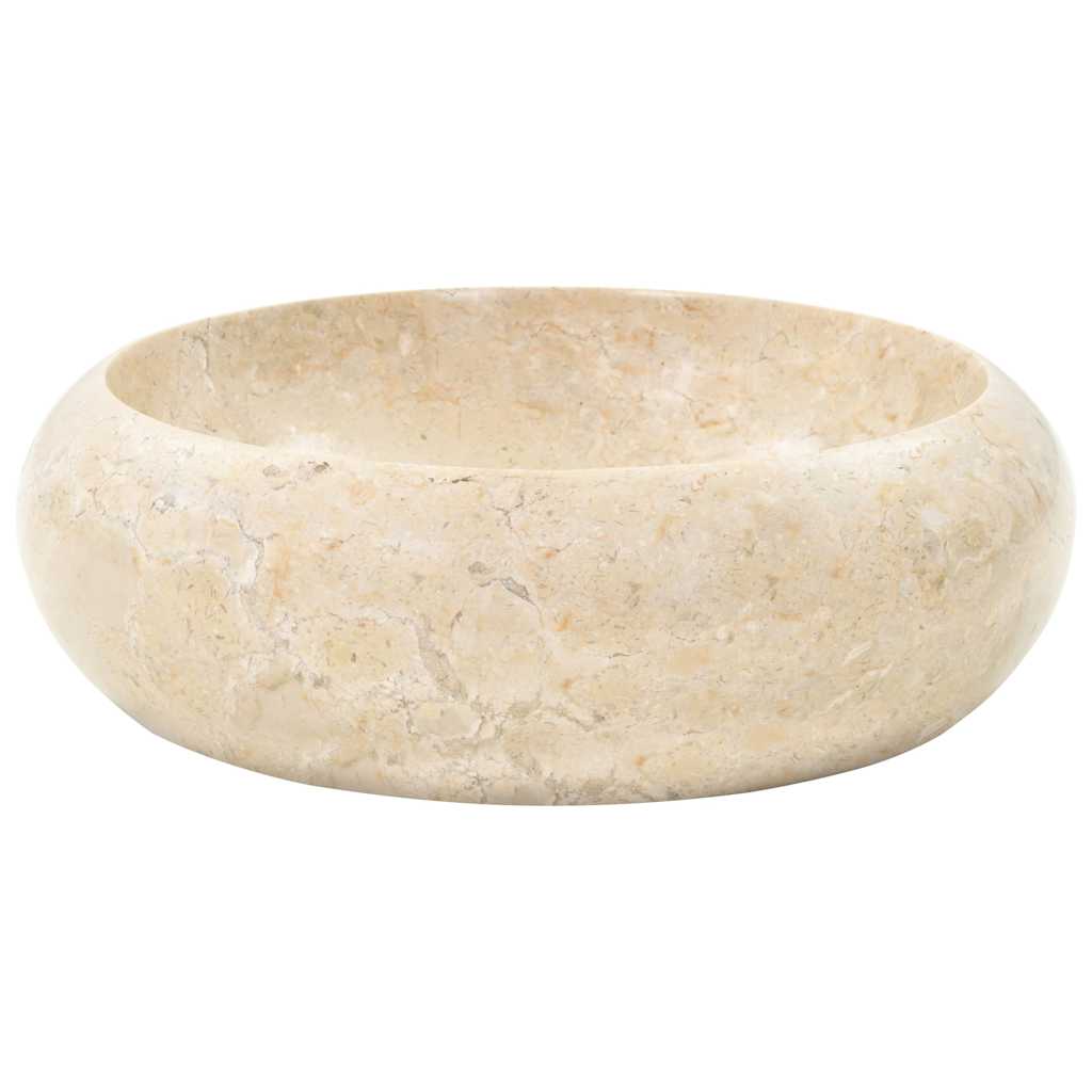 vidaXL Handfat 40x12 cm marmor gräddvit
