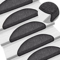 vidaXL Trappmattor 15 st 56x17x3 cm antracit halvrunda