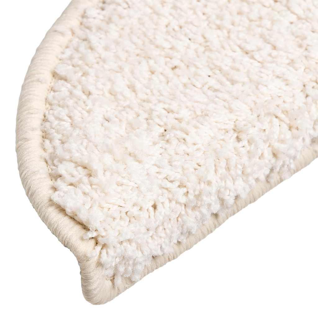vidaXL Trappmattor 15 st 56x17x3 cm vita halvrunda