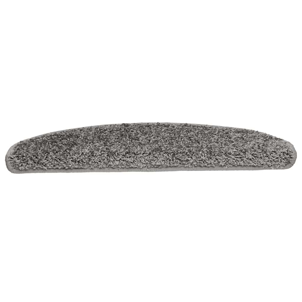 vidaXL Trappmattor 15 st 65x21x4 cm grå halvrunda stora