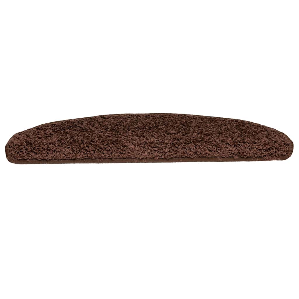 vidaXL Trappmattor 15 st 65x21x4 cm bruna halvrunda stora