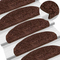 vidaXL Trappmattor 15 st 65x21x4 cm bruna halvrunda stora