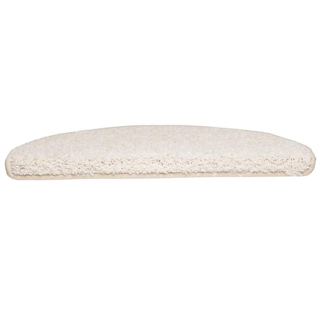 vidaXL Trappmattor 15 st 65x21x4 cm vita halvrunda stora