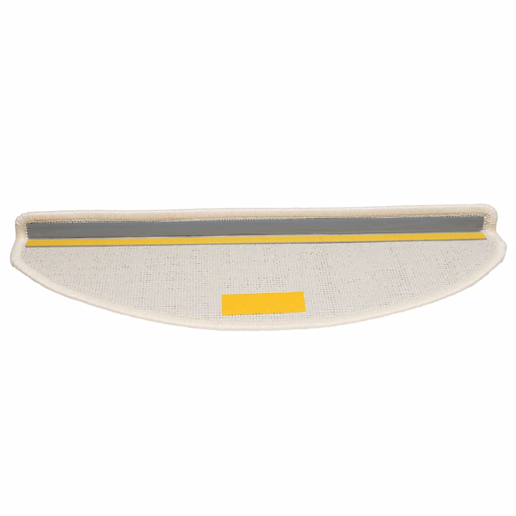 vidaXL Trappmattor 15 st 65x21x4 cm vita halvrunda stora