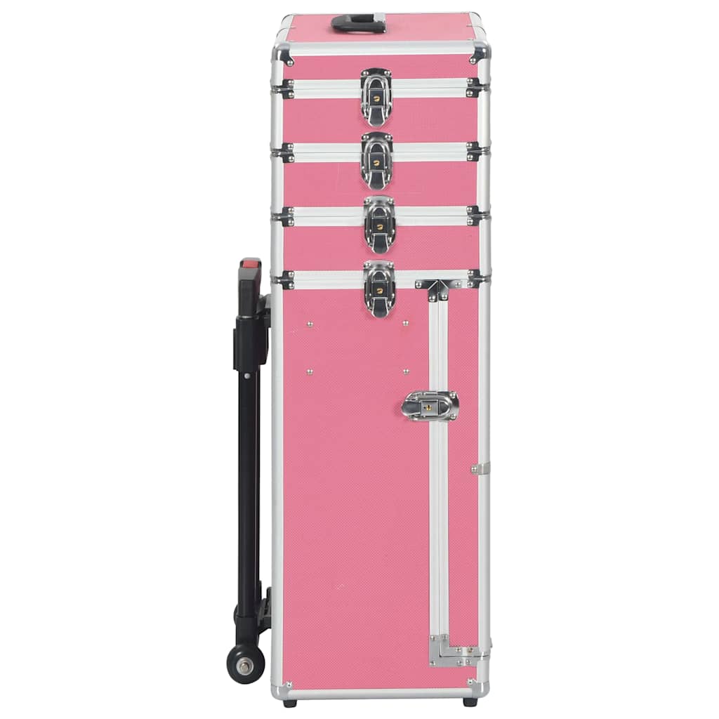 vidaXL Sminklåda aluminium rosa