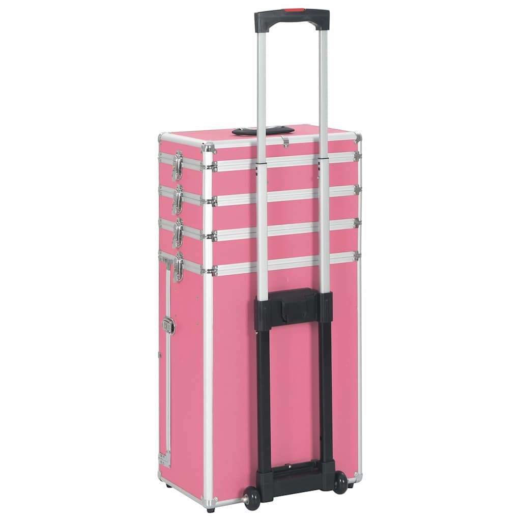 vidaXL Sminklåda aluminium rosa