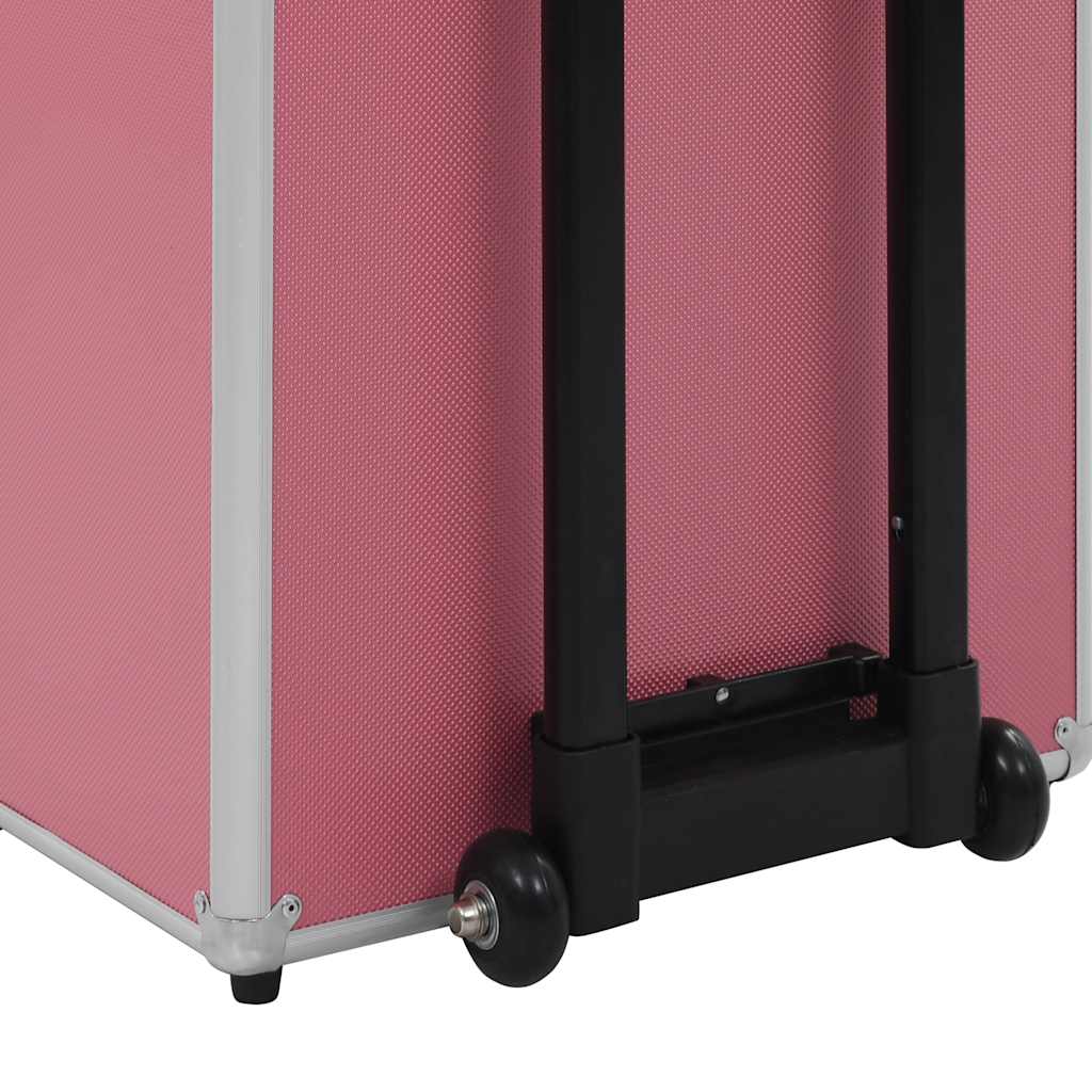 vidaXL Sminklåda aluminium rosa