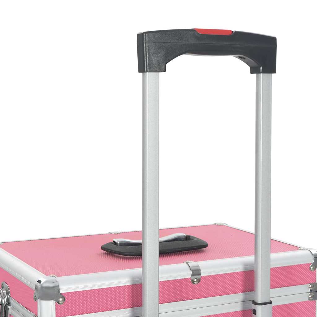 vidaXL Sminklåda aluminium rosa