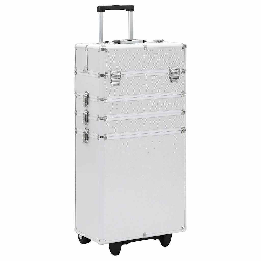 vidaXL Sminklåda aluminium silver