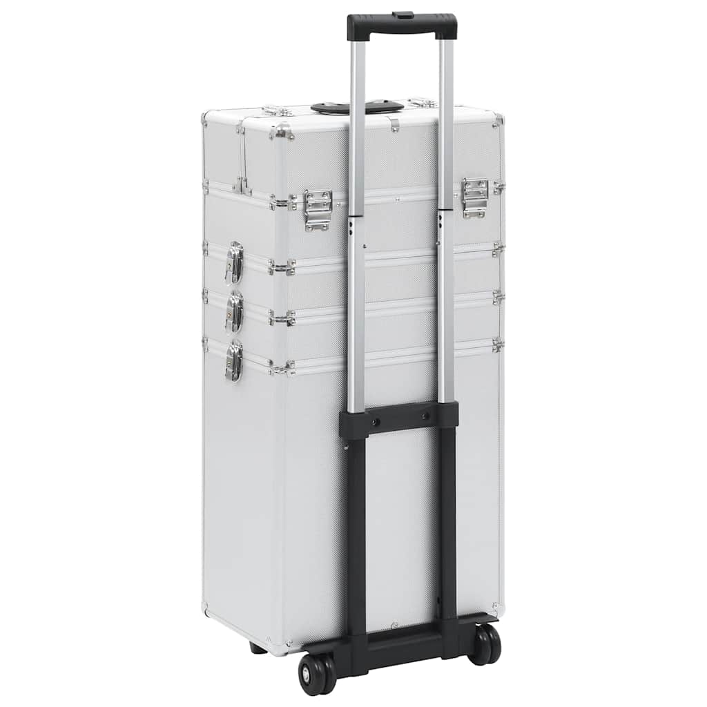 vidaXL Sminklåda aluminium silver