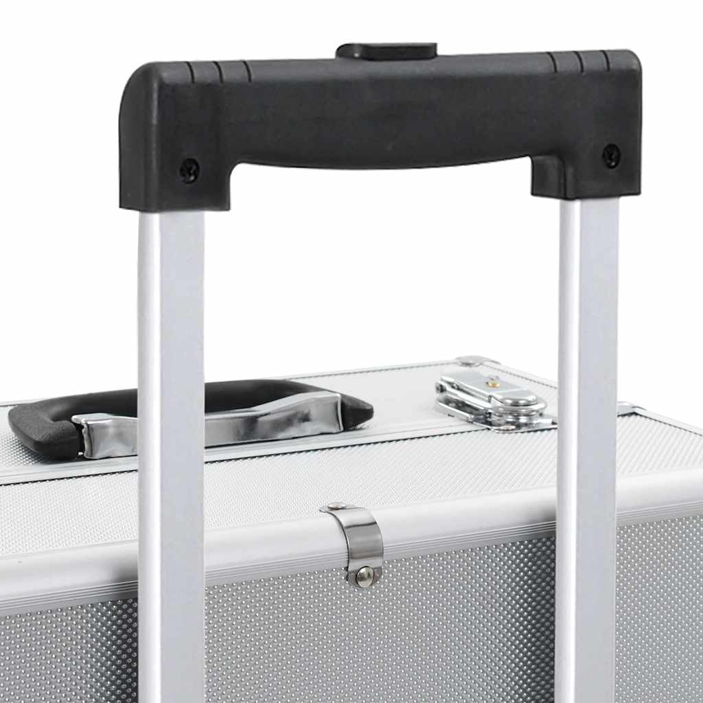 vidaXL Sminklåda aluminium silver
